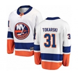 Youth New York Islanders #31 Dustin Tokarski Fanatics Branded White Away Breakaway NHL Jersey