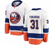 Youth New York Islanders #31 Dustin Tokarski Fanatics Branded White Away Breakaway NHL Jersey