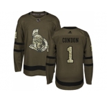 Men Adidas Ottawa Senators #1 Mike Condon Green Salute to Service Stitched NHL Jersey