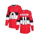 Men Adidas Ottawa Senators #11 Daniel Alfredsson Red Authentic 2017 100 Classic Stitched NHL Jersey