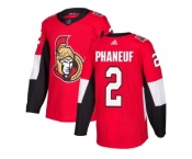 Men Adidas Ottawa Senators #2 Dion Phaneuf Red Home Authentic Stitched NHL Jersey