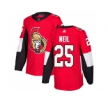 Men Adidas Ottawa Senators #25 Chris Neil Red Home Authentic Stitched NHL Jersey