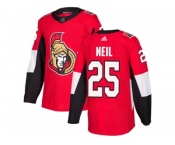 Men Adidas Ottawa Senators #25 Chris Neil Red Home Authentic Stitched NHL Jersey