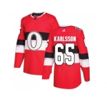 Men Adidas Ottawa Senators #65 Erik Karlsson Red Authentic 2017 100 Classic Stitched NHL Jersey