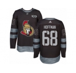 Men's Adidas Ottawa Senators #68 Mike Hoffman Authentic Black 1917-2017 100th Anniversary NHL Jersey