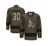 Men's Reebok Ottawa Senators #30 Andrew Hammond Authentic Green Salute to Service NHL Jersey