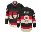 Men's Reebok Ottawa Senators #9 Bobby Ryan Authentic Black New Third NHL Jersey