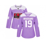 Women Adidas Ottawa Senators #19 Derick Brassard Purple Authentic Fights Cancer Stitched NHL Jersey