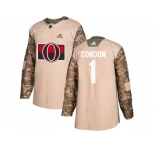 Youth Adidas Ottawa Senators #1 Mike Condon Camo Authentic 2017 Veterans Day Stitched NHL Jersey