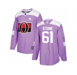 Youth Adidas Ottawa Senators #61 Mark Stone Purple Authentic Fights Cancer Stitched NHL Jersey