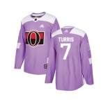 Youth Adidas Ottawa Senators #7 Kyle Turris Purple Authentic Fights Cancer Stitched NHL Jersey