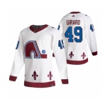 Colorado Avalanche #49 Samuel Girard White Men's Adidas 2020-21 Reverse Retro Alternate NHL Jersey