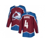Men Adidas Colorado Avalanche #4 Tyson Barrie Burgundy Home Authentic Stitched NHL Jersey