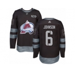 Men's Adidas Colorado Avalanche #6 Erik Johnson Authentic Black 1917-2017 100th Anniversary NHL Jersey