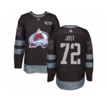 Men's Adidas Colorado Avalanche #72 Tyson Jost Authentic Black 1917-2017 100th Anniversary NHL Jersey
