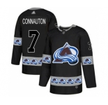 Men's Avalanche #7 Kevin Connauton Black Authentic Team Logo Fashion Stitched Hockey Jersey