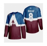 Men's Avalanche #8 Cale Makar Blue Burgundy Authentic 2019 Stadium Series Stitched Hockey Jersey