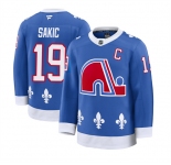 Men's Colorado Avalanche #19 Joe Sakic Blue 2025 With C Patch Alternate Stitched Jersey