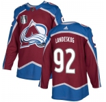 Men's Colorado Avalanche #92 Gabriel Landeskog 2022 Burgundy Stanley Cup Final Patch Stitched Jersey