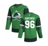 Men's Colorado Avalanche #96 Mikko Rantanen 2020 St. Patrick's Day Stitched Hockey Jersey Green