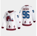 Men's Colorado Avalanche #96 Mikko Rantanen 2022 White Stanley Cup Champions Patch Stitched Jersey