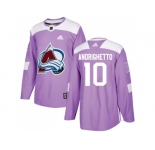 Youth Adidas Colorado Avalanche #10 Sven Andrighetto Purple Authentic Fights Cancer Stitched NHL Jersey