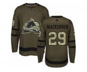 Youth Adidas Colorado Avalanche #29 Nathan MacKinnon Green Salute to Service Stitched NHL Jersey