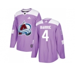 Youth Adidas Colorado Avalanche #4 Tyson Barrie Purple Authentic Fights Cancer Stitched NHL Jersey