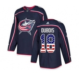 Blue Jackets #18 Pierre-Luc Dubois Navy Blue Home USA Flag Stitched Hockey Jersey