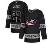 Columbus Blue Jackets #22 Sonny Milano Black Team Logos Fashion Jersey