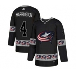 Columbus Blue Jackets #4 Scott Harrington Black Team Logos Fashion Jersey