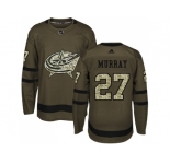 Men Adidas Columbus Blue Jackets #27 Ryan Murray Green Salute to Service Stitched NHL Jersey