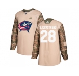Men Adidas Columbus Blue Jackets #28 Oliver Bjorkstrand Camo Authentic 2017 Veterans Day Stitched NHL Jersey