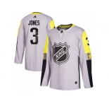 Men Adidas Columbus Blue Jackets #3 Seth Jones Gray 2018 All-Star Metro Division Authentic Stitched NHL Jersey
