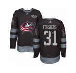 Men Adidas Columbus Blue Jackets #31 Anton Forsberg Authentic Black 1917-2017 100th Anniversary NHL Jersey