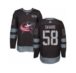 Men Adidas Columbus Blue Jackets #58 David Savard Authentic Black 1917-2017 100th Anniversary NHL Jersey