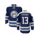 Men Reebok Columbus Blue Jackets #13 Cam Atkinson Authentic Navy Blue Third NHL Jersey