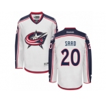 Men Reebok Columbus Blue Jackets #20 Brandon Saad Authentic White Away NHL Jersey
