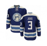 Men Reebok Columbus Blue Jackets #3 Seth Jones Authentic Navy Blue Third NHL Jersey