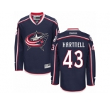 Men Reebok Columbus Blue Jackets #43 Scott Hartnell Authentic Navy Blue Home NHL Jersey