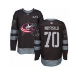 Men's Adidas Columbus Blue Jackets #70 Joonas Korpisalo Authentic Black 1917-2017 100th Anniversary NHL Jersey