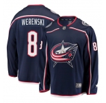Men's Columbus Blue Jackets #8 Zach Werenski Navy Stitched Hockey Jersey