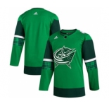 Men's Columbus Blue Jackets Blank 2020 St. Patrick's Day Stitched Hockey Jersey Green
