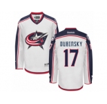 Men's Reebok Columbus Blue Jackets #17 Brandon Dubinsky Authentic White Away NHL Jersey