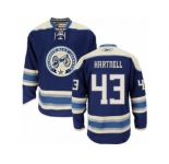 Men's Reebok Columbus Blue Jackets #43 Scott Hartnell Authentic Navy Blue Third NHL Jersey