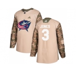 Youth Adidas Columbus Blue Jackets #3 Seth Jones Camo Authentic 2017 Veterans Day Stitched NHL Jersey