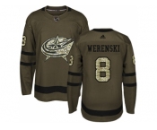 Youth Adidas Columbus Blue Jackets #8 Zach Werenski Green Salute to Service Stitched NHL Jersey