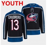 Youth Columbus Blue Jackets #13 Johnny Gaudreau Navy 2022 Reverse Retro Stitched Jersey