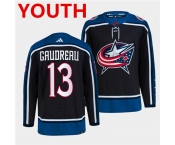 Youth Columbus Blue Jackets #13 Johnny Gaudreau Navy 2022 Reverse Retro Stitched Jersey