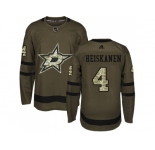 Adidas Dallas Stars #4 Miro Heiskanen Green Salute to Service Stitched NHL Jersey